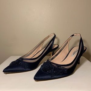 Nina navy blue sling back heels